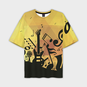 Мужская футболка oversize 3D с принтом Любовь к музыки в Тюмени,  |  | веселые | искусство | музыка | новинки | подарок | рок | юмор | яркие