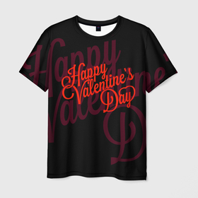 Мужская футболка 3D с принтом С днем святого Валентина в Петрозаводске, 100% полиэфир | прямой крой, круглый вырез горловины, длина до линии бедер | 