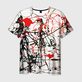 Мужская футболка 3D с принтом Абстрактная графика в Санкт-Петербурге, 100% полиэфир | прямой крой, круглый вырез горловины, длина до линии бедер | 