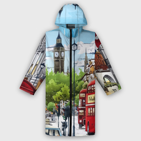 Мужской дождевик 3D с принтом Улицы Лондона в Курске,  |  | city | england | london | united kingdom | англия | великобритания | город | лондон