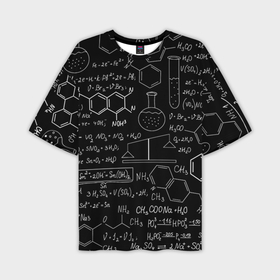 Мужская футболка oversize 3D с принтом Химия в Новосибирске,  |  | формула | шпаргалка