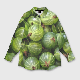 Мужская рубашка oversize 3D с принтом Крыжовник ,  |  | Тематика изображения на принте: еда | зеленый | крыжовник | растения | текстура | фрукты | ягоды