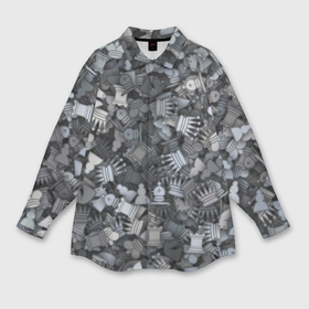 Мужская рубашка oversize 3D с принтом Шахматный камуфляж в Тюмени,  |  | Тематика изображения на принте: игры | конь | королева | король | ладья пешка | милитари | настолки | настольные | слон | ферзь | фигуры | шахматы