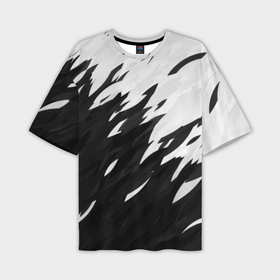 Мужская футболка oversize 3D с принтом Black  white в Петрозаводске,  |  | black | white | белый | переход | черный