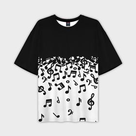 Мужская футболка oversize 3D с принтом Поглощение музыкой в Санкт-Петербурге,  |  | абстракция | арт | дизайн | музыка | ноты | ритм
