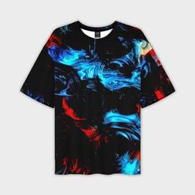 Мужская футболка oversize 3D с принтом Жидкие краски в Петрозаводске,  |  | 3d | абстракция | волны | другие | жидкие краски | краска | линии | оптические | полосы | прикольные | разводы | узоры | фрактал | цветные | яркие