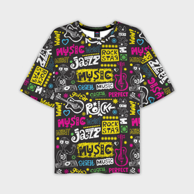 Мужская футболка oversize 3D с принтом Музыка в Санкт-Петербурге,  |  | гитара | джаз | музыка | паттерн | рок | узор