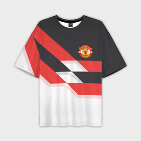 Мужская футболка oversize 3D с принтом Manchester United   Stripe ,  |  | manchester united | stripe | манчестер юнайтед | футбол