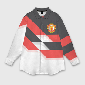 Мужская рубашка oversize 3D с принтом Manchester United   Stripe в Тюмени,  |  | Тематика изображения на принте: manchester united | stripe | манчестер юнайтед | футбол
