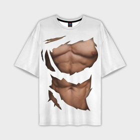 Мужская футболка oversize 3D с принтом Идеальный рельеф в Белгороде,  |  | Тематика изображения на принте: бодибилдинг | идеальное | креатив | мышцы | накаченный | пресс | рваная | рельеф | спорт | тело
