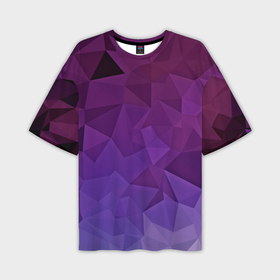 Мужская футболка oversize 3D с принтом Фиолетовые грани в Новосибирске,  |  | Тематика изображения на принте: abstract | abstraction | color | geometry | mirror | polygon | абстракция | геометрия | грани | линии | полигоны | сочетания | стекло | треугольники