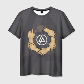 Мужская футболка 3D с принтом Linkin Park в Кировске, 100% полиэфир | прямой крой, круглый вырез горловины, длина до линии бедер | Тематика изображения на принте: 0x000000123 | chester | linkin park | линкин парк