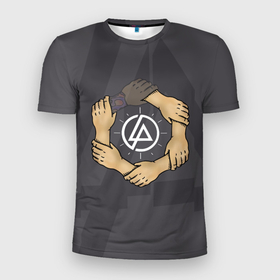 Мужская футболка 3D спортивная с принтом Linkin Park в Петрозаводске, 100% полиэстер с улучшенными характеристиками | приталенный силуэт, круглая горловина, широкие плечи, сужается к линии бедра | 0x000000123 | chester | linkin park | линкин парк