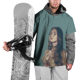 Накидка на куртку 3D с принтом Меган Фокс в Тюмени, 100% полиэстер |  | Тематика изображения на принте: megan fox | актриса | бездарность