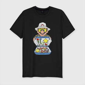 Мужская футболка премиум с принтом Марио в Курске, 92% хлопок, 8% лайкра | приталенный силуэт, круглый вырез ворота, длина до линии бедра, короткий рукав | бонусы | грибы | денди | звезда | игра | молоток | перо | сега | цветы | чемодан | яйцо