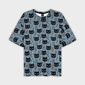 Мужская футболка oversize 3D с принтом Хипстер коты 2 ,  |  | cat | cat heads | felix | hipster | kitty | голова животного | голова кота | кот | котенок | котик | коты | кошка | милые котятки | с котами | треугольники | усатый полосатый | хипстер | черный кот