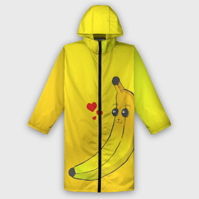 Мужской дождевик 3D с принтом Kawaii Banana love   full yellow в Петрозаводске,  |  | banana | банан | желтый | оранжевый | фрукты