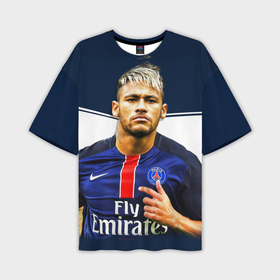 Мужская футболка oversize 3D с принтом Neymar ,  |  | Тематика изображения на принте: neymar | psg | неймар | псж | сборная бразилии