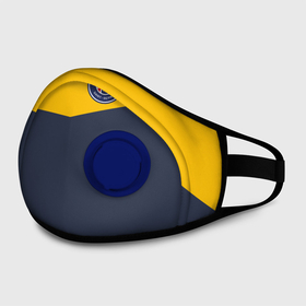 Маска из неопрена с принтом Paris Saint-Germain - Navy Yellow (Collections 2018) в Ухте, неопрен 100% | Форма огибающая нос. Резинки для ушей с дополнительной резинкой на затылке. Клапан для выдоха для активного дыхания при занятиях спортом. Эластичный материал маски и окантовки для лучшего растяжения и прилегания маски.  | paris saint germain | psg | псж