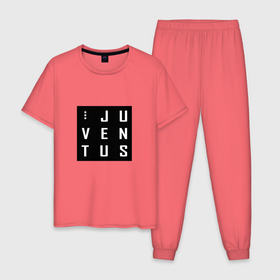 Мужская пижама хлопок с принтом Juventus - New Collections 2018 в Тюмени, 100% хлопок | брюки и футболка прямого кроя, без карманов, на брюках мягкая резинка на поясе и по низу штанин
 | 0x000000123 | juve | juventus | юве | ювентус