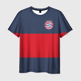 Мужская футболка 3D с принтом Bayern Munchen - Red-Blue FCB (2018 NEW) , 100% полиэфир | прямой крой, круглый вырез горловины, длина до линии бедер | 0x000000123 | bayern munchen | fcb | football | бавария мюнхен | футбол