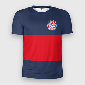 Мужская футболка 3D спортивная с принтом Bayern Munchen - Red-Blue FCB (2018 NEW) , 100% полиэстер с улучшенными характеристиками | приталенный силуэт, круглая горловина, широкие плечи, сужается к линии бедра | 0x000000123 | bayern munchen | fcb | football | бавария мюнхен | футбол
