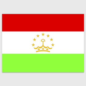 Поздравительная открытка с принтом Флаг Таджикистана в Петрозаводске, 100% бумага | плотность бумаги 280 г/м2, матовая, на обратной стороне линовка и место для марки
 | парчами точикистон | таджикистан | точикистон | флаг | флаг таджикистана