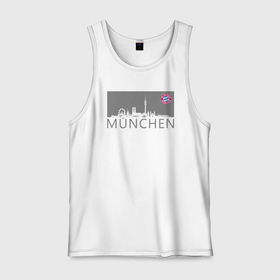 Мужская майка хлопок с принтом Bayern Munchen   Munchen City grey (2022) в Тюмени, 100% хлопок |  | bayern munchen | fcb | football | бавария мюнхен
