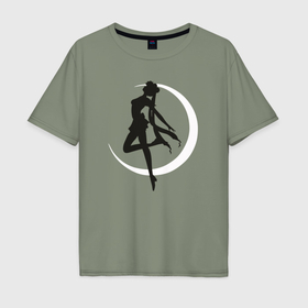 Мужская футболка хлопок Oversize с принтом Луна , 100% хлопок | свободный крой, круглый ворот, “спинка” длиннее передней части | Тематика изображения на принте: anime | sailor moon | аниме | сейлор мун