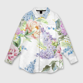 Мужская рубашка oversize 3D с принтом Сирень и Пионы в Новосибирске,  |  | арт | краска | пион | пионы | прикольные | сирень | тропики | цветные | цветок | цветы