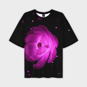 Мужская футболка oversize 3D с принтом Цветок flower 8 марта в Санкт-Петербурге,  |  | лепестки | модные | природа | растения | розовый | тренды | фон | цвет | цветок | цветы | черный