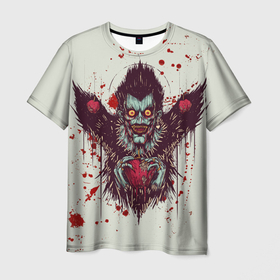Мужская футболка 3D с принтом Тетрадь смерти в Белгороде, 100% полиэфир | прямой крой, круглый вырез горловины, длина до линии бедер | death note