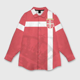 Мужская рубашка oversize 3D с принтом Сербия, форма в Петрозаводске,  |  | Тематика изображения на принте: fc | сербия | спорт | спортивные | фк | футбол | футбольный клуб