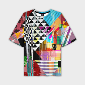 Мужская футболка oversize 3D с принтом Abstractiongeometry в Санкт-Петербурге,  |  | abstraction | geometry | polygon | абстракция | геометрия | грань | краски | кубик | кубики | линии | мозаика | полигон | разноцветные | ребро | текстура | тени | узор