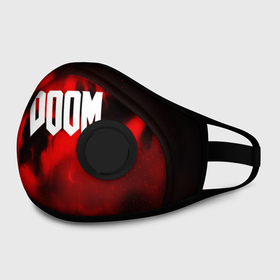 Маска из неопрена с принтом DOOM RED PLANET в городе Новоалтайск, неопрен 100% | Форма огибающая нос. Резинки для ушей с дополнительной резинкой на затылке. Клапан для выдоха для активного дыхания при занятиях спортом. Эластичный материал маски и окантовки для лучшего растяжения и прилегания маски.  | art | doom | game | возвращение | дум | игра | легенда | шутер