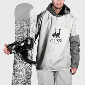 Накидка на куртку 3D с принтом Gussi ga ga ga в Тюмени, 100% полиэстер |  | Тематика изображения на принте: gucci | gusi | gussi | гуcь | гуси | гучи | гуччи | перо | перья | уточка | уточки