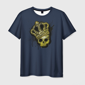 Мужская футболка 3D с принтом cs:go - Crown graffiti (Корона) в Тюмени, 100% полиэфир | прямой крой, круглый вырез горловины, длина до линии бедер | Тематика изображения на принте: 0x000000123 | boss | crown | csgo | skull | valve | босс | валве | корона | ксго | скелет | череп