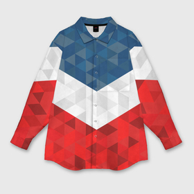 Мужская рубашка oversize 3D с принтом Форма России ,  |  | russia | геометрия | полигоны | россия | спорт | спортивная форма | треугольники | триколор | углы
