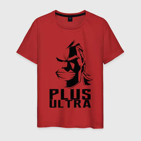 Мужская футболка хлопок с принтом Plus Ultra   My Hero Academia в Санкт-Петербурге, 100% хлопок | прямой крой, круглый вырез горловины, длина до линии бедер, слегка спущенное плечо. | hero | my hero academia | всемогущий | герой | геройская академия