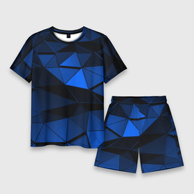 Мужской костюм с шортами 3D с принтом Blue abstraction collection в Курске,  |  | abstraction | geometry | polygon | абстракция | геометрия | грань | краски | кубик | кубики | линии | мозаика | полигон | разноцветные | ребро | текстура | тени | узор