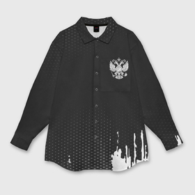 Мужская рубашка oversize 3D с принтом Russia black collection в Белгороде,  |  | abstraction | grunge | russia | sport | абстракция | герб | краска | русский | символика рф | спорт | спортивный | триколор | униформа | форма | я русский