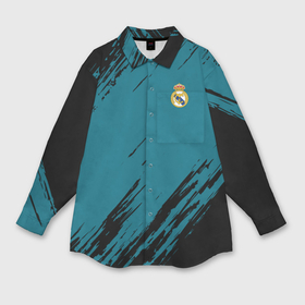 Мужская рубашка oversize 3D с принтом Real Madrid 2018 Original в Петрозаводске,  |  | emirates | fc | real madrid | абстракция | реал мадрид | спорт | спортивные | тренды | футбол | футбольный клуб | эмблема