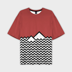 Мужская футболка oversize 3D с принтом Твин Пикс ,  |  | twin peaks | абстракция | волны | горы | паттерн | скалы | твин пикс | треугольные горы