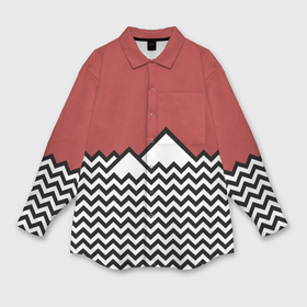 Мужская рубашка oversize 3D с принтом Твин Пикс в Санкт-Петербурге,  |  | twin peaks | абстракция | волны | горы | паттерн | скалы | твин пикс | треугольные горы