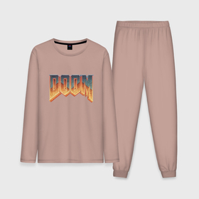 Мужская пижама с лонгсливом хлопок с принтом Doom в Курске,  |  | doom | дум | игра doom | игра дум