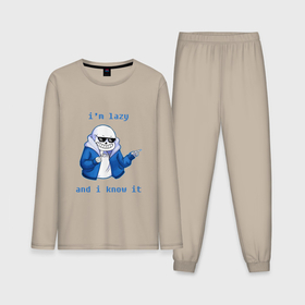 Мужская пижама с лонгсливом хлопок с принтом Sans в Курске,  |  | Тематика изображения на принте: sans | андертейл | подземелье | санс