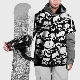 Накидка на куртку 3D с принтом Черепа в Петрозаводске, 100% полиэстер |  | skull | паттерн | черно белый