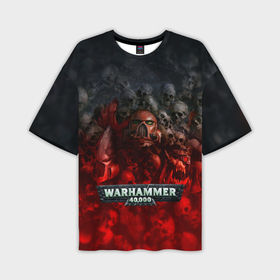 Мужская футболка oversize 3D с принтом Warhammer 40000: Dawn Of War в Белгороде,  |  | Тематика изображения на принте: relic entertainment | warhammer 40000: dawn of war | черепа