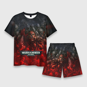 Мужской костюм с шортами 3D с принтом Warhammer 40000: Dawn Of War ,  |  | relic entertainment | warhammer 40000: dawn of war | черепа