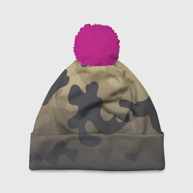 Шапка 3D c помпоном с принтом Camouflage - Series 1 , 100% полиэстер | универсальный размер, печать по всей поверхности изделия | 0x000000123 | camo | камуфляж | лето | спорт